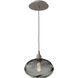 Coppa 1 Light 8 inch Beige Silver Pendant Ceiling Light in Metallic Beige Silver, Coppa Smoke