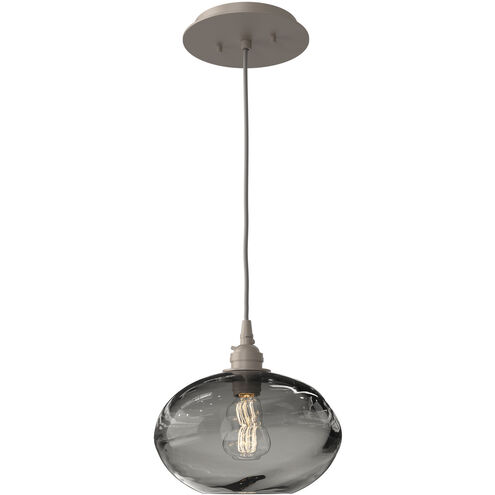 Coppa 1 Light 8 inch Beige Silver Pendant Ceiling Light in Metallic Beige Silver, Coppa Smoke