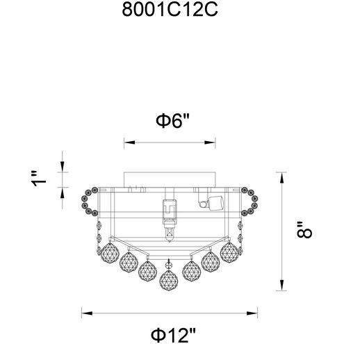 Empire 3 Light 12 inch Gold Flush Mount Ceiling Light