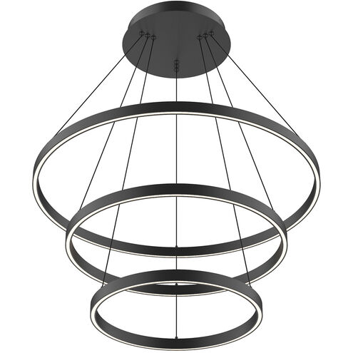 Cerchio LED 31.5 inch Black Chandelier Ceiling Light