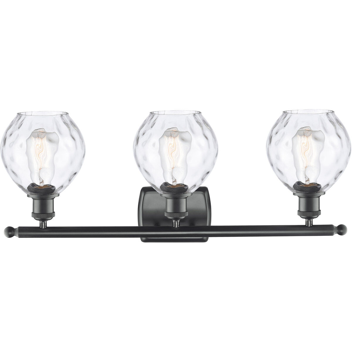 Ballston Small Waverly 3 Light 26 inch Matte Black Bath Vanity Light Wall Light, Ballston