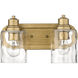 Lumley 2 Light 14 inch Antique Gold Vanity Light Wall Light