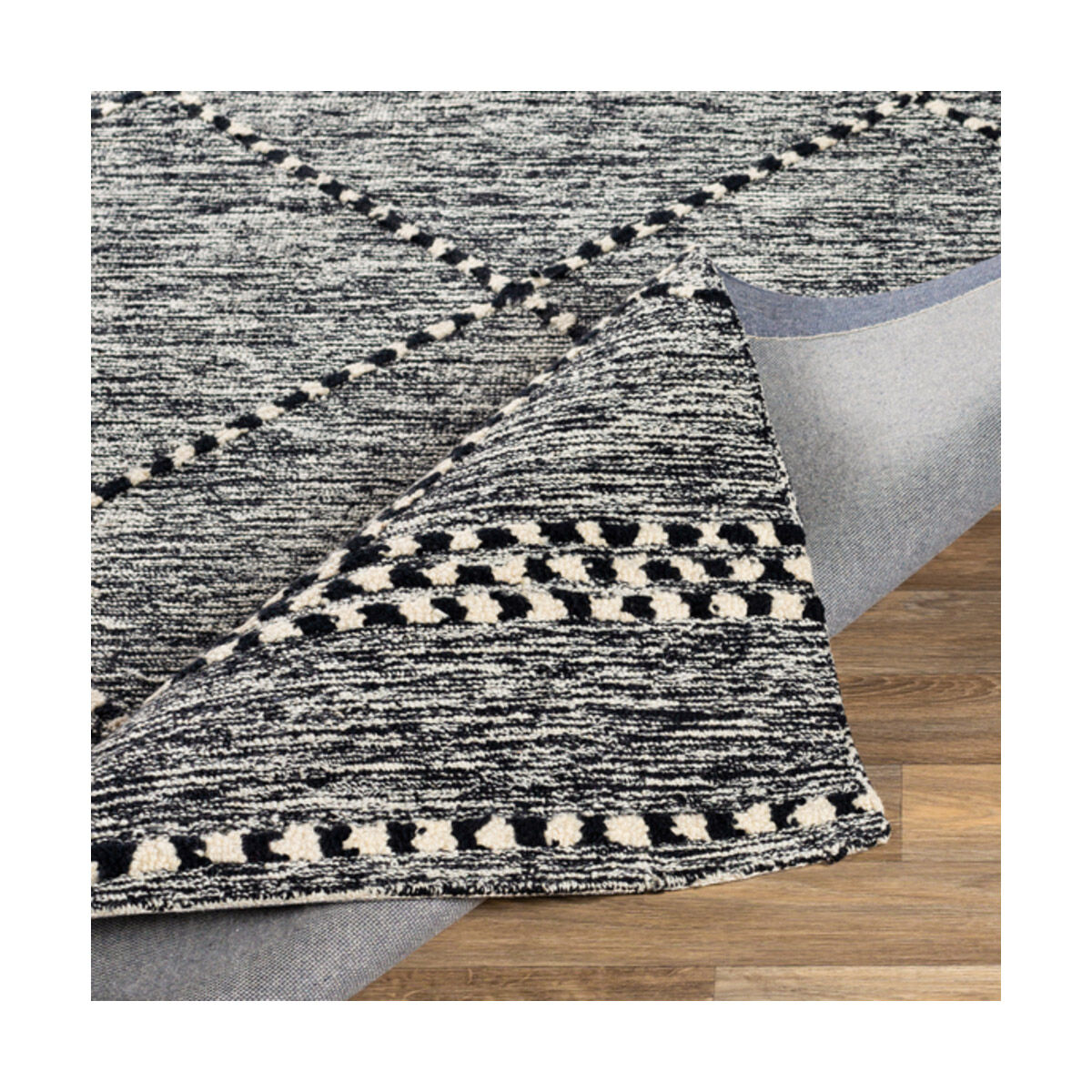 Zanafi Tassels 144 X 106 inch Black Rug in 9 X 12, Rectangle