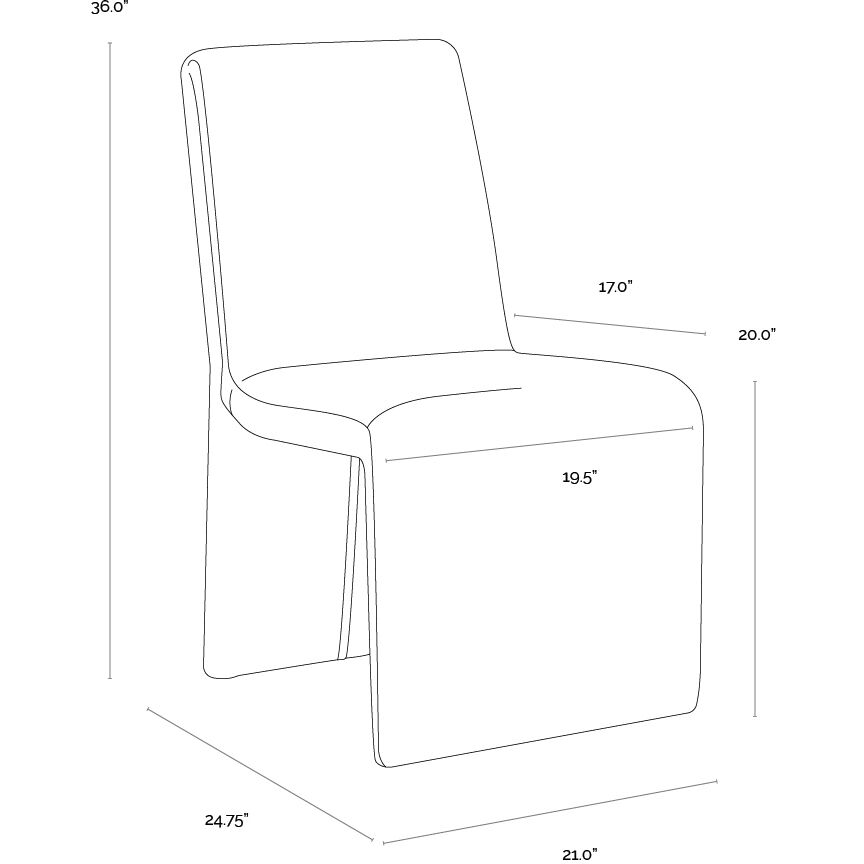 Cascata Marseille Camel Leather Dining Chair