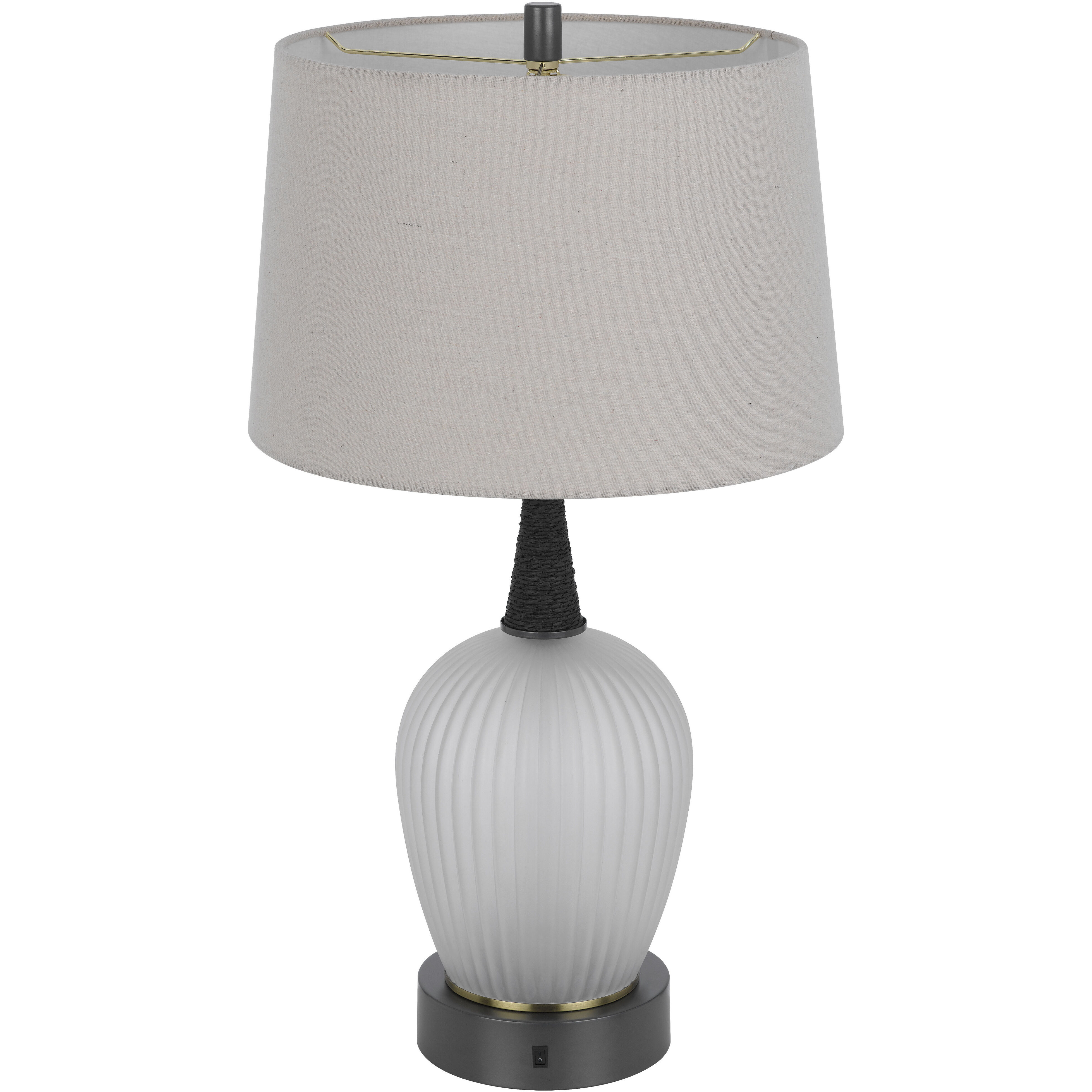 Vega 29 inch 100.00 watt Iron Grey and Frosted Glass Table Lamp Portable Light