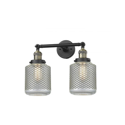 Franklin Restoration Stanton 2 Light 16 inch Black Antique Brass Bath Vanity Light Wall Light, Franklin Restoration