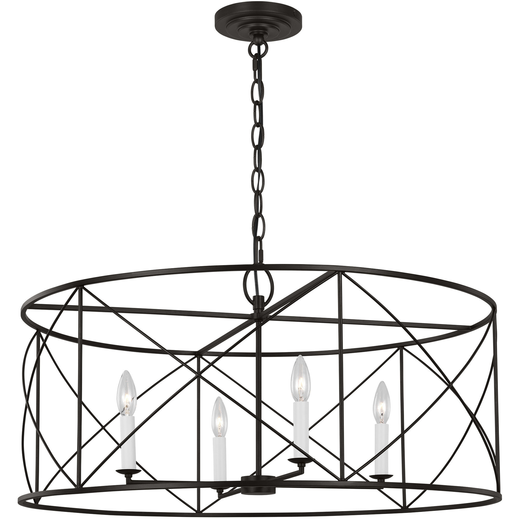 C&M by Chapman & Myers Beatrix 4 Light 30 inch Aged Iron Lantern Pendant Ceiling Light