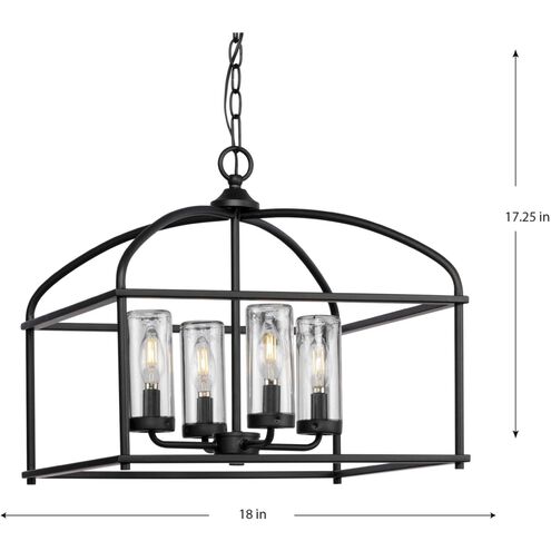 Swansea 4 Light 18 inch Matte Black Outdoor Chandelier