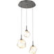 Gem LED 20.1 inch Graphite Chandelier Ceiling Light in Amber, 2700K LED, Round Multi-Port