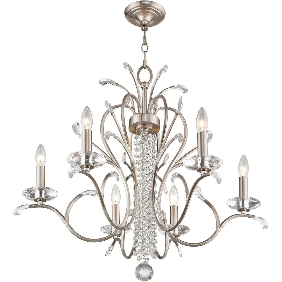 全国送料無料 Livex Lighting Brushed inch 28 Light 6 Serafina 51006-91 小物