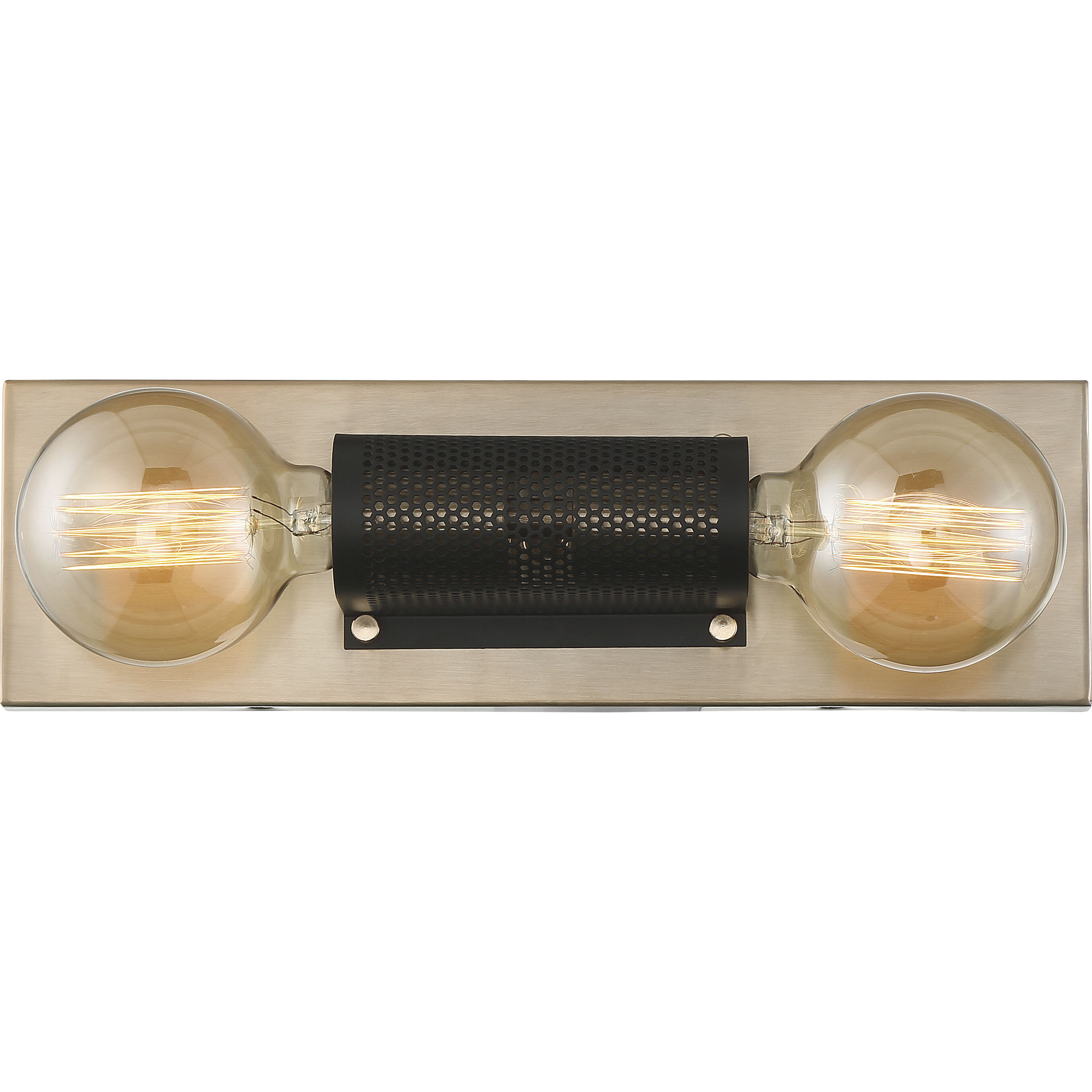 Passage 2 Light 15 inch Copper Brushed Brass and Black Vanity Light Wall Light