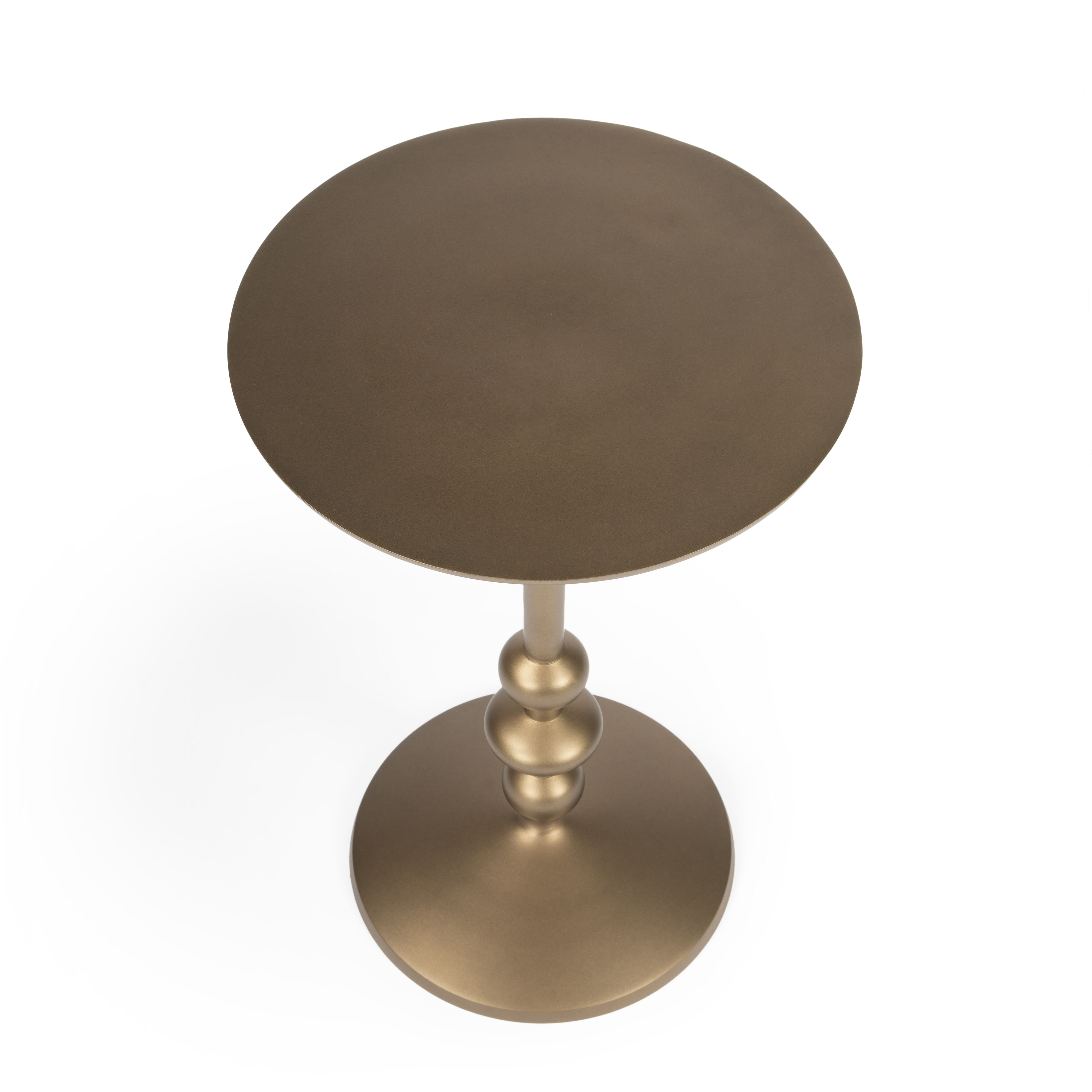 Zora Iron Pedestal Side Table in Bronze