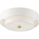 Meridian 4 Light 18 inch Satin Brass Semi Flush Ceiling Light 