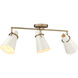Reeva 3 Light 29.13 inch Modern Brass Semi-Flush Mount Ceiling Light in Glossy Ecru