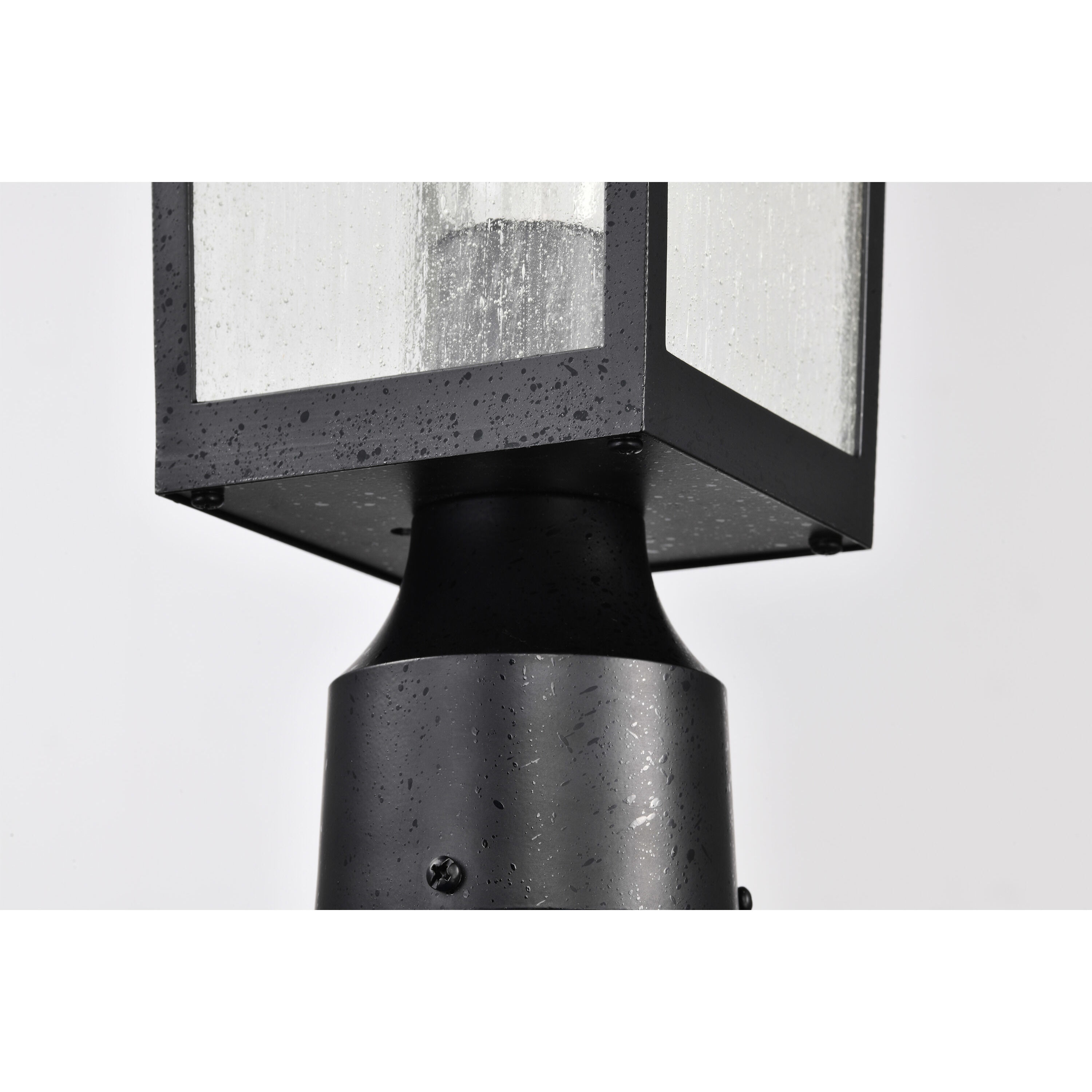 Cove Neck 14 inch Textured Black Post Lantern, Small