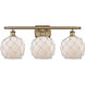 Ballston Farmhouse Rope 3 Light 28 inch Brushed Brass Bath Vanity Light Wall Light in Bulb Not Included, White Glass with White Rope, Ballston