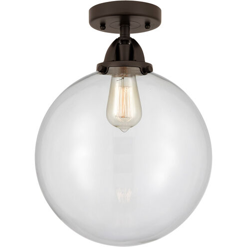 Nouveau 2 Beacon 1 Light 12 inch Oil Rubbed Bronze Semi-Flush Mount Ceiling Light in Clear Glass