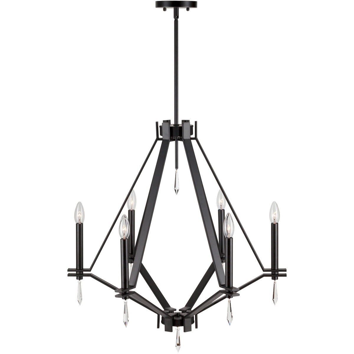 Robin 6 Light 26 inch Black Chandelier Ceiling Light