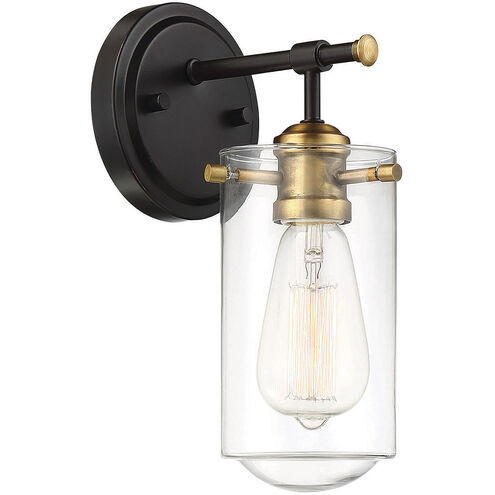 Clayton 1 Light 5 inch English Bronze and Warm Brass Wall Sconce Wall Light, Essentials