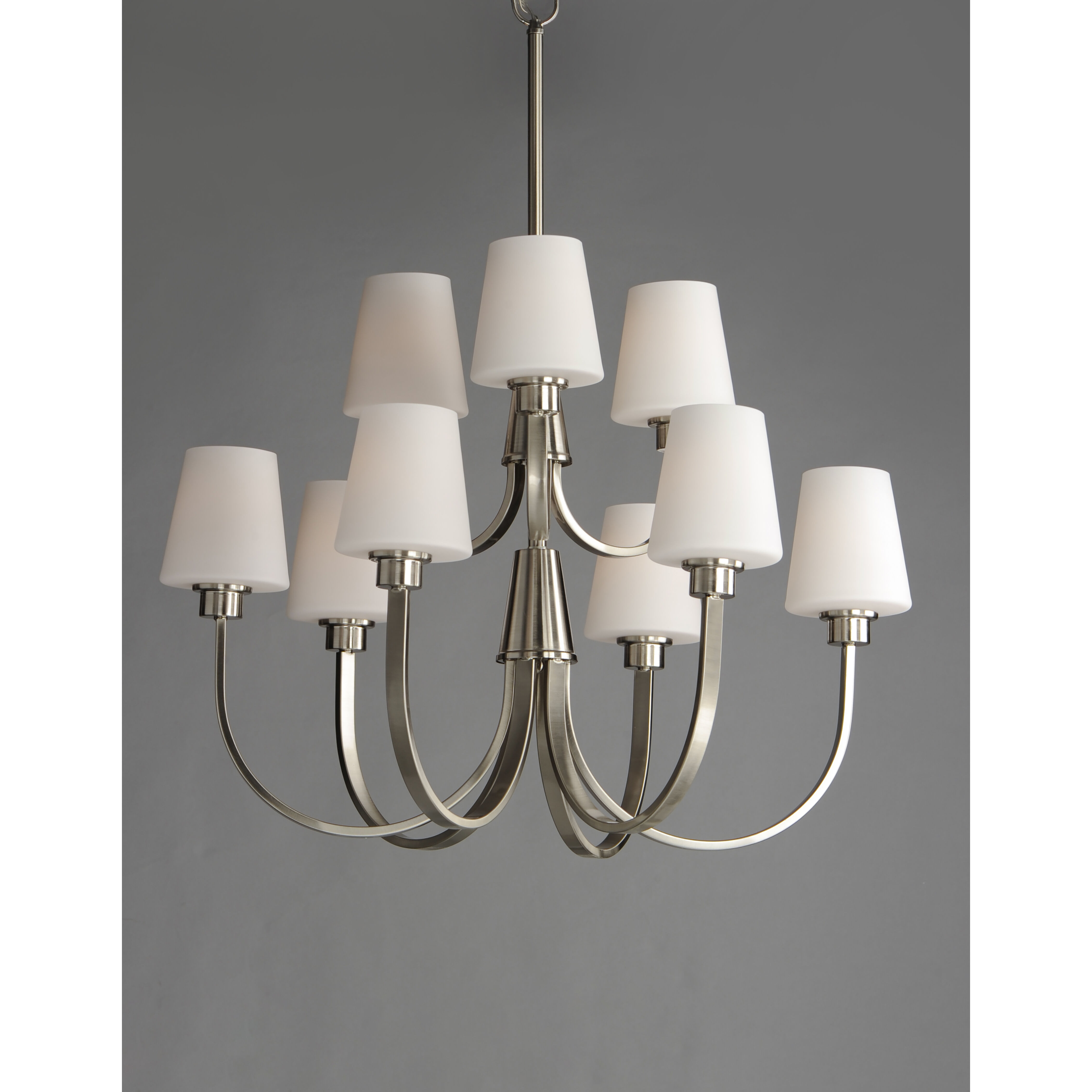 Shelter 9 Light 30 inch Satin Nickel Chandelier Ceiling Light