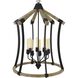 Dali 8 Light 29 inch Iron and Light Oak Chandelier Ceiling Light, Bell Lantern