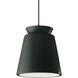 Radiance Collection - Trapezoid 1 Light 13.5 inch Pewter Green Pendant Ceiling Light in Matte Black, Replaceable Bulb, Black, Form+Finish+Function