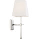 Highline 1 Light 6 inch Polished Nickel and White Fabric Vanity Light Wall Light