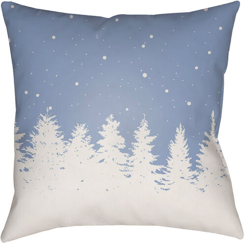 Trees 18 X 18 inch Blue and White Outdoor Throw Pillow