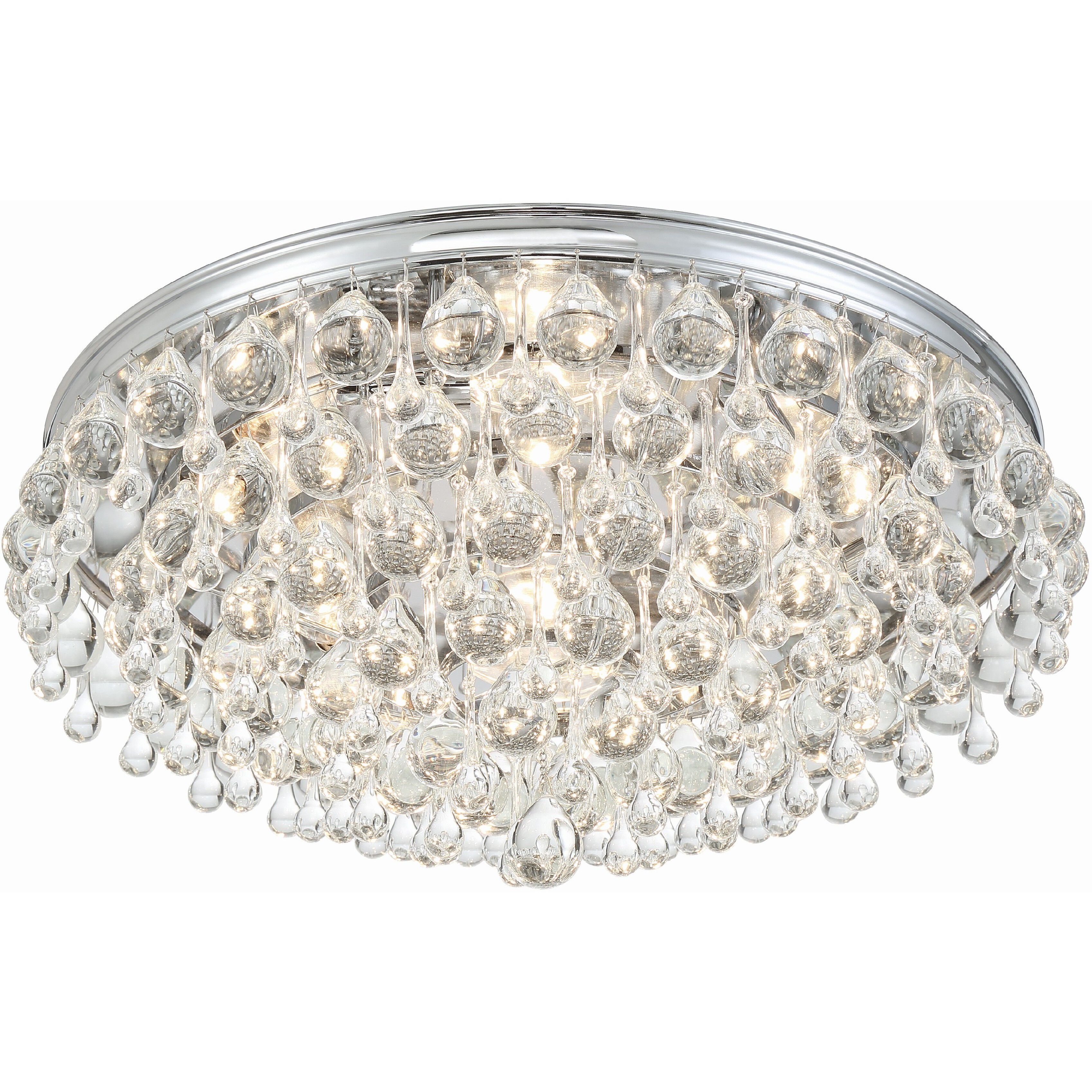 Calypso 6 Light 20 inch Polished Chrome Flush Ceiling Light
