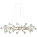 Chaldea 30 Light 39.5 inch Contemporary Silver Leaf and Frosted Chandelier Ceiling Light