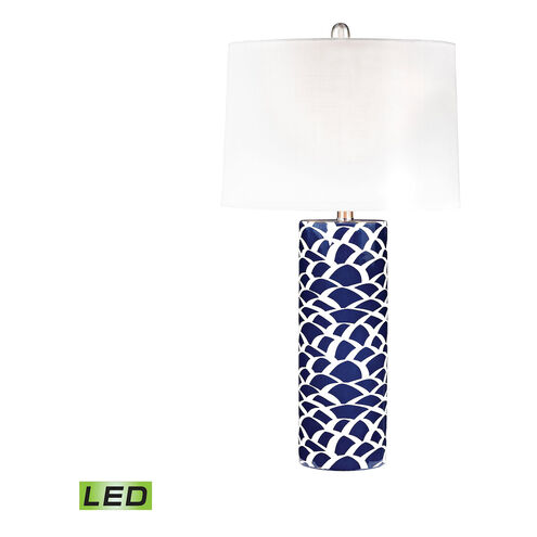 Allure 28 inch 9.5 watt Navy Blue and White Table Lamp Portable Light in LED