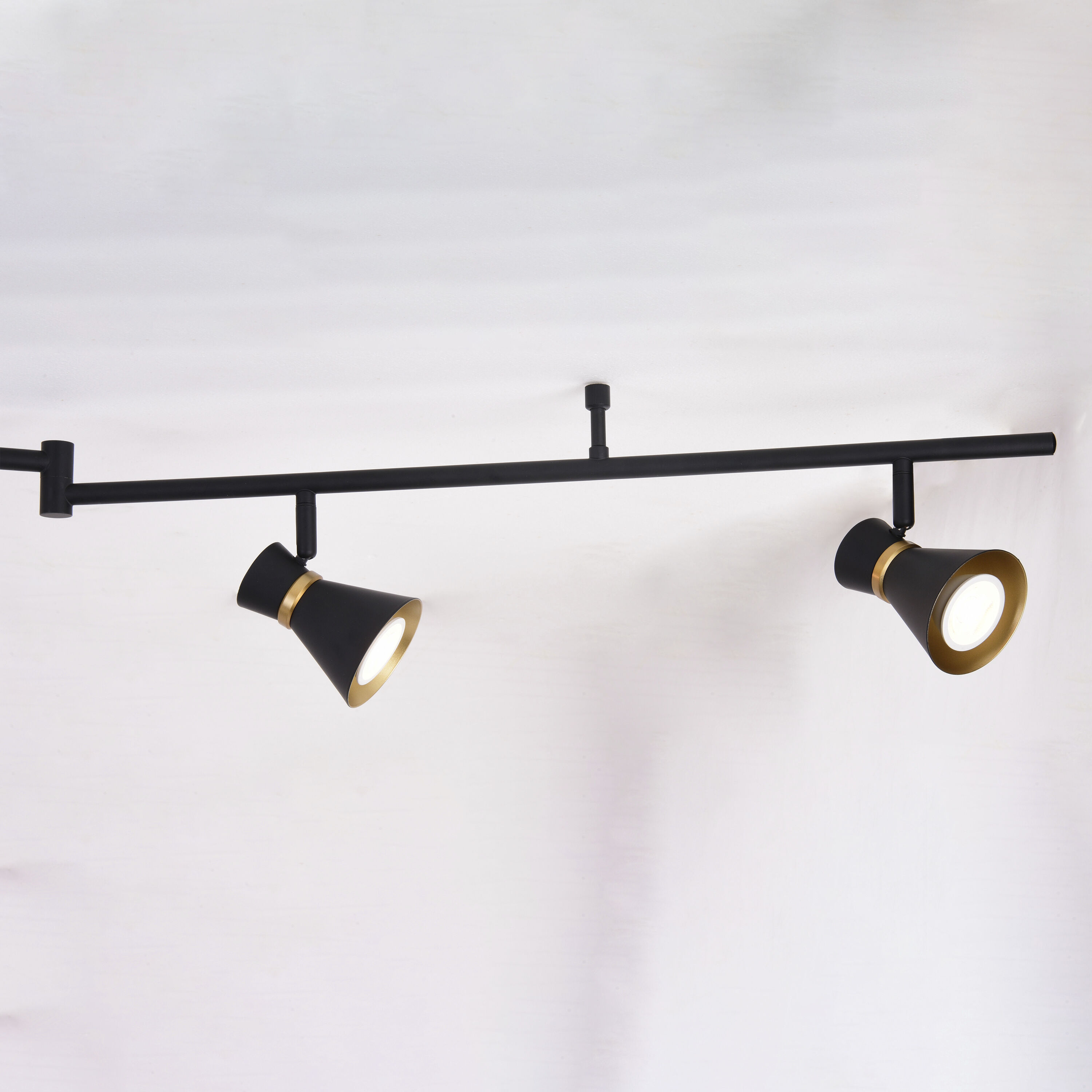 Alto 6 Light 120 Matte Black and Satin Brass Directional Light Ceiling Light