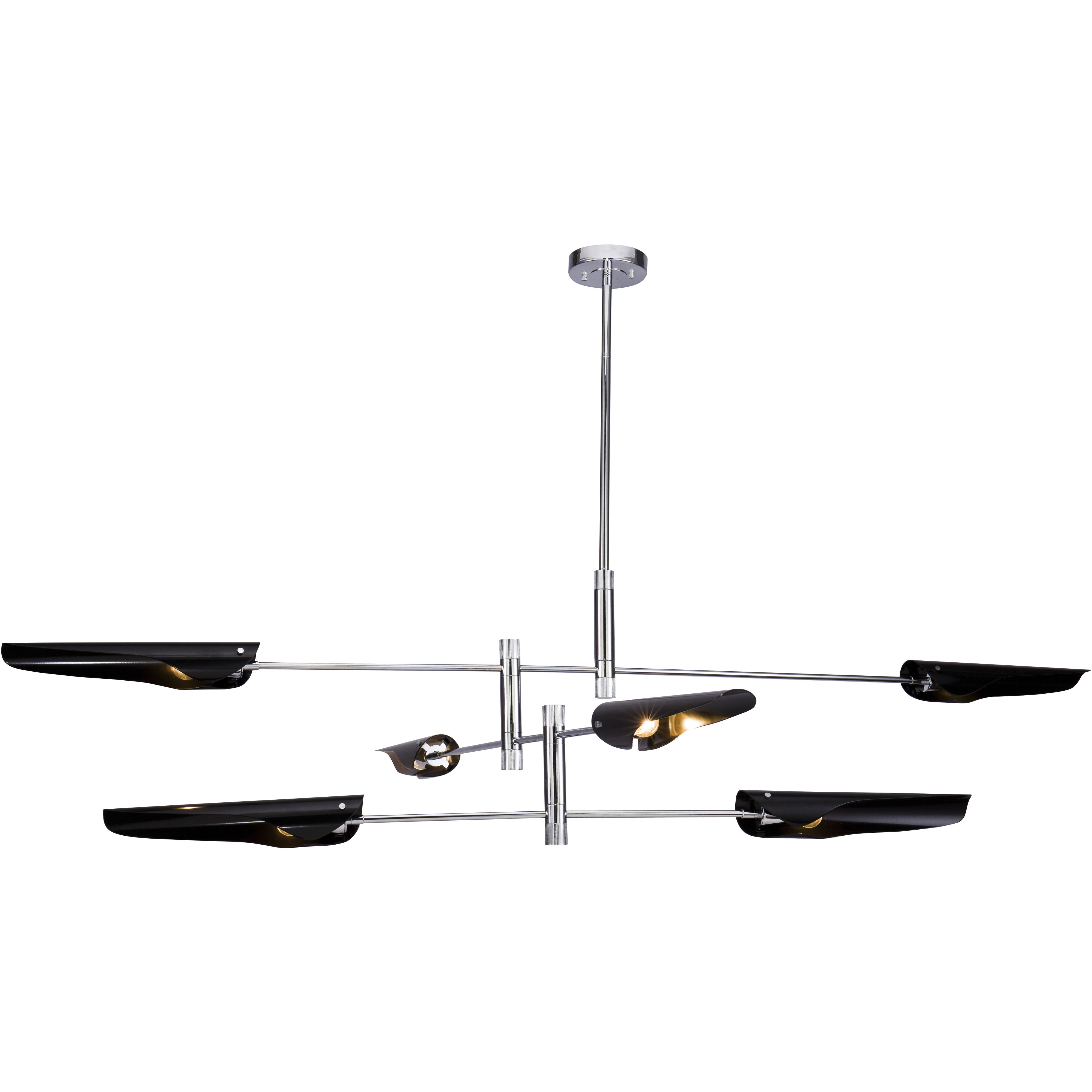 Canada 6 Light 42 inch Chrome Chandelier Ceiling Light