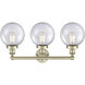 Beacon 3 Light 24.5 inch Antique Brass Bath Vanity Light Wall Light in Seedy