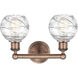 Athens Deco Swirl 2 Light 15 inch Antique Copper Bath Vanity Light Wall Light in Clear Deco Swirl