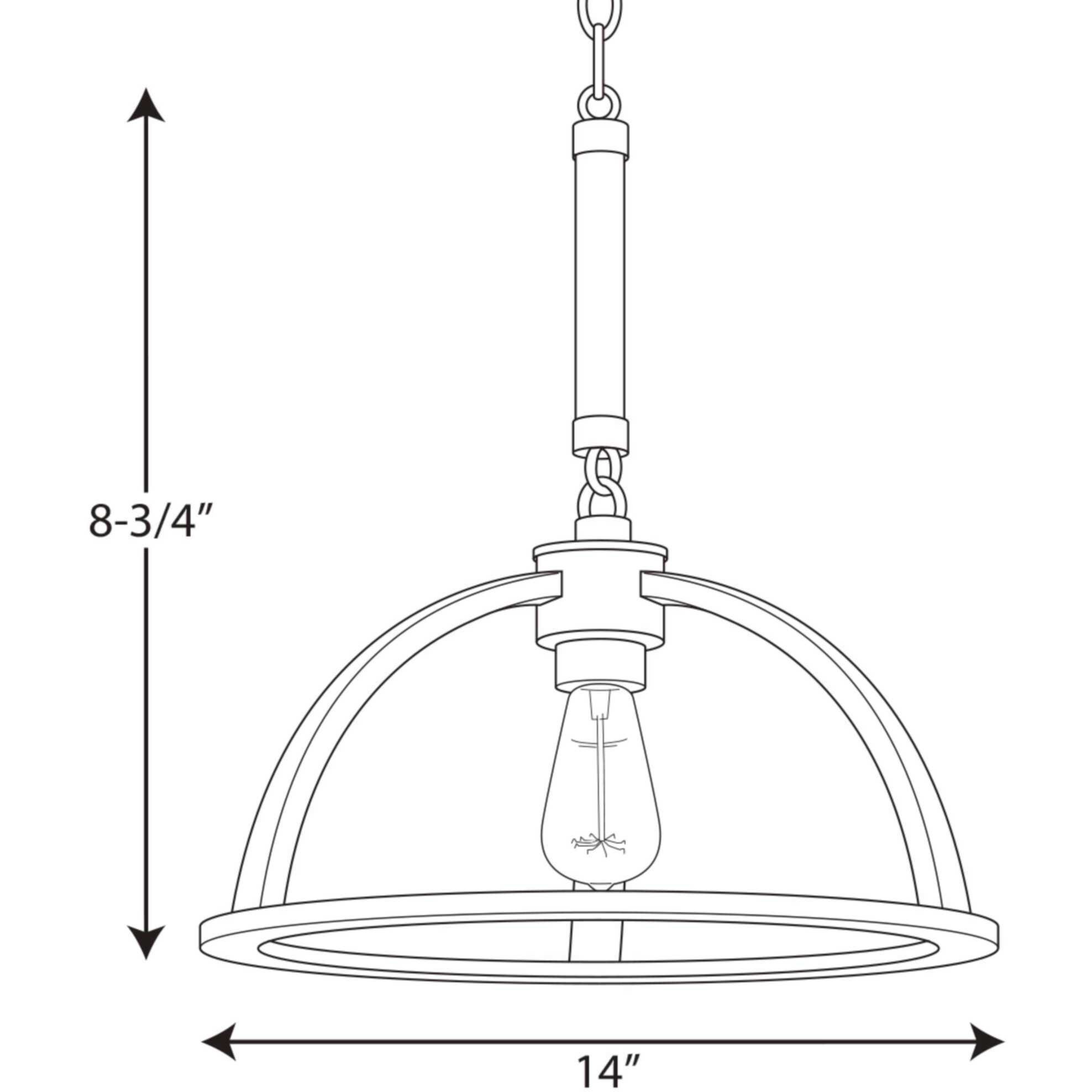 Trestle 1 Light Gilded Iron Pendant Ceiling Light