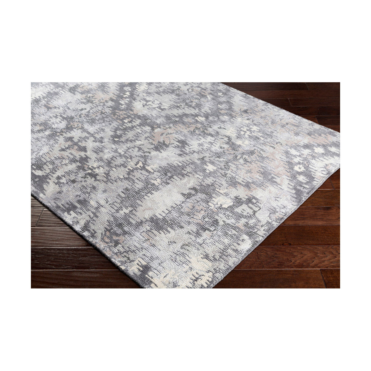 Antigua 90 X 60 inch Charcoal/Medium Gray/Light Gray/Cream/Taupe Rugs, Rectangle