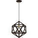 Ashland 1 Light 13 inch Bronze with Antique Brass Accents Pendant Ceiling Light