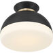 Gidget 1 Light 10.25 inch Matte Black and Vibrant Gold Flush Ceiling Light