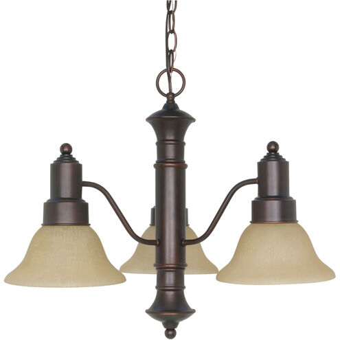 Gotham 3 Light 23 inch Mahogany Bronze and Champagne Chandelier Ceiling Light