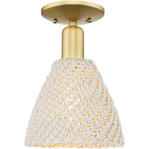 Natural Ballston Dome 1 Light 7.5 inch Satin Gold Semi-Flush Mount Ceiling Light