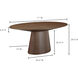 Otago 71 X 43 inch Brown Dining Table, Oval
