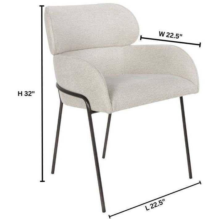 Julian Onyx and Off-White Dining Chair