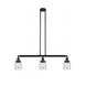 Franklin Restoration Small Bell 3 Light 38 inch Matte Black Island Light Ceiling Light in Clear Glass, Franklin Restoration