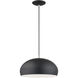 Domma 1 Light 14 inch Black with Brushed Nickel Accents Pendant Ceiling Light