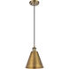 Ballston Cone 1 Light 8 inch Brushed Brass Mini Pendant Ceiling Light