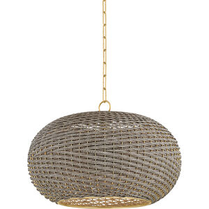 Penarth 1 Light 24 inch Aged Brass Pendant Ceiling Light