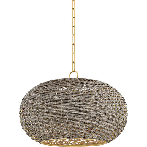 Penarth 1 Light 24 inch Aged Brass Pendant Ceiling Light