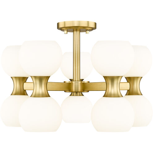 Artemis 10 Light 21 inch Modern Gold Semi Flush Mount Ceiling Light