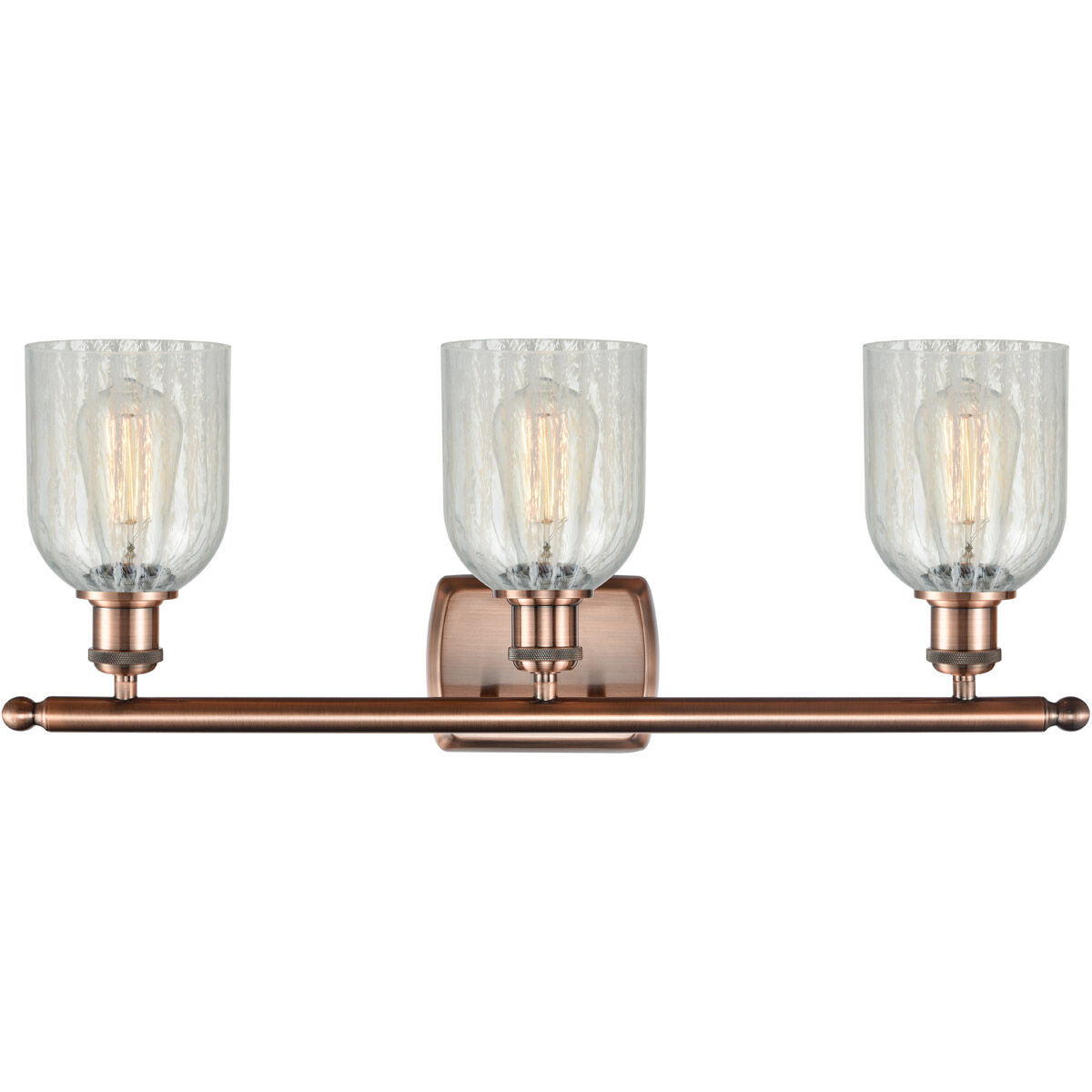 Ballston Caledonia 3 Light 26 inch Antique Copper Bath Vanity Light Wall Light in Mouchette Glass, Ballston